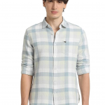 Men Slim Fit Striped Cotton Linen Casual Shirt